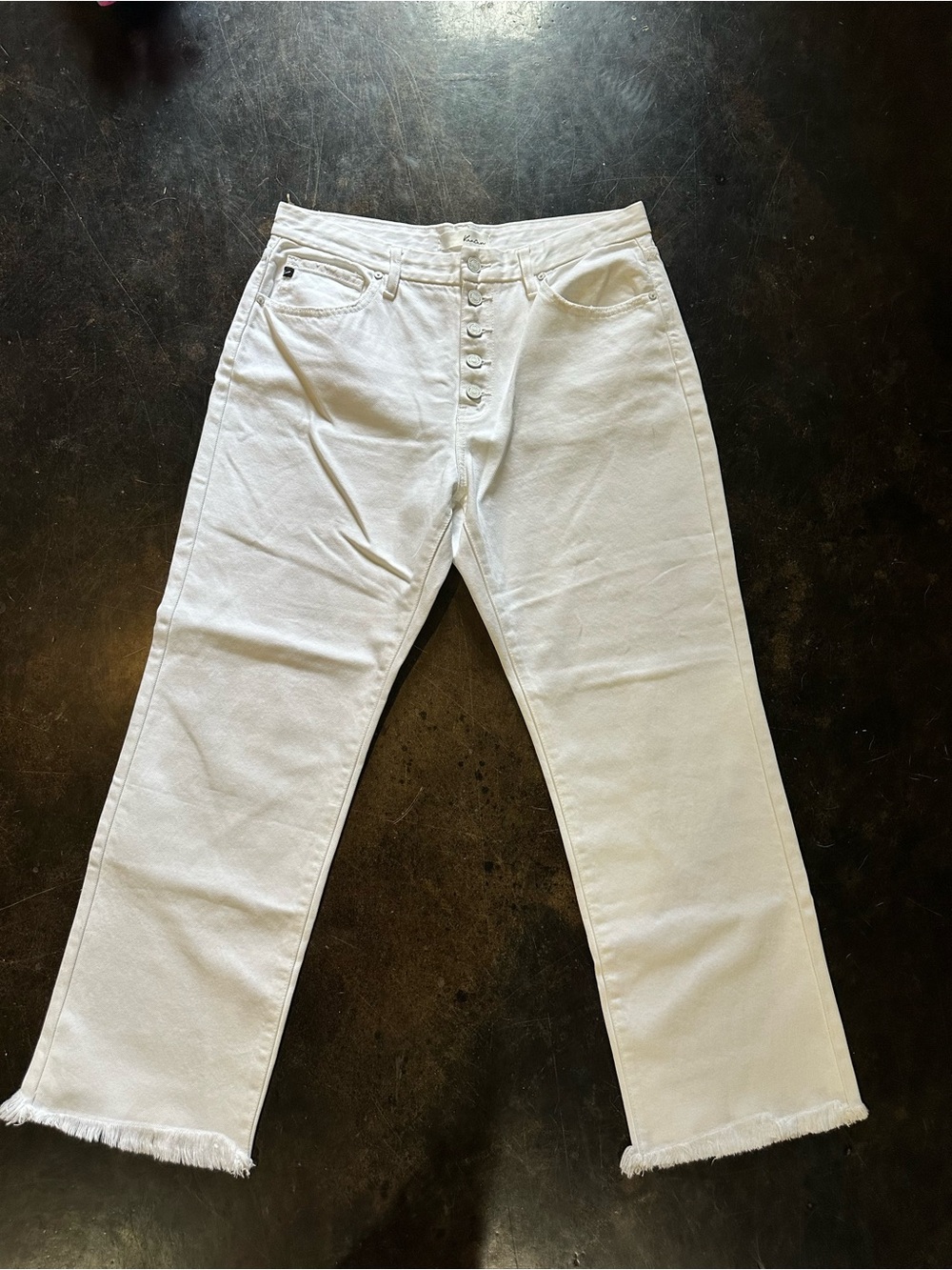 White KanCan Jeans with Raw Hem